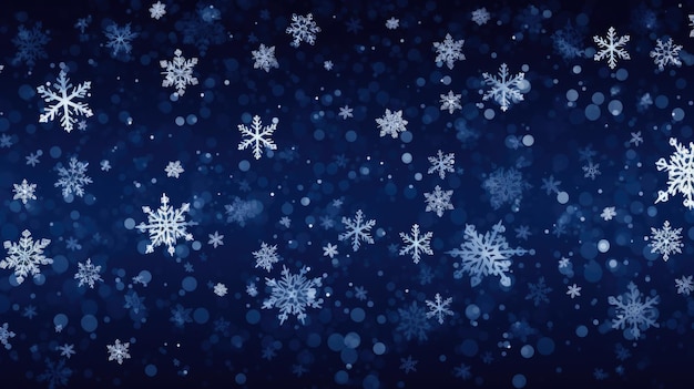 Background with snowflakes in Navy Blue color