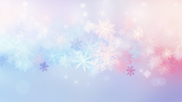 Photo background with snowflakes in soft pastel colors with bokeh