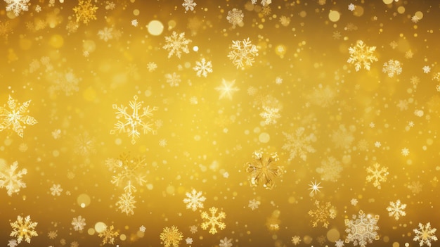 Background with snowflakes in Yellow color
