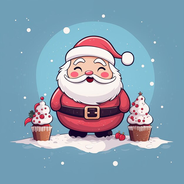 Background_with_snowman_Christmas_threes_Santa_Clau_0ba2b905