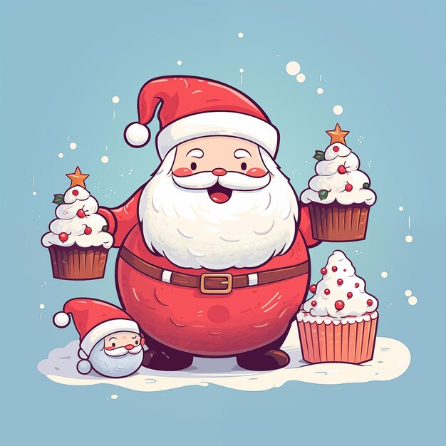 Photo background_with_snowman_christmas_threes_santa_clau_0ba2b905