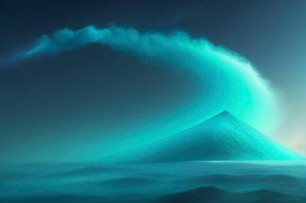 Background with stars and clouds Smoke veil Paint water Night haze Teal blue color glitter dust p