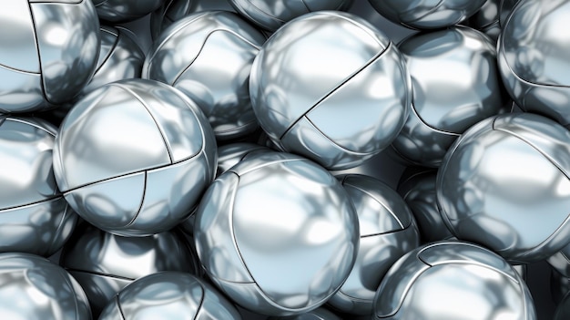 Background with volleyballs in Silver color