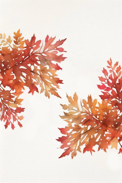 写真 秋 の 葉 を 水彩 で 描い た 背景