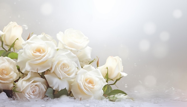 Background with white roses