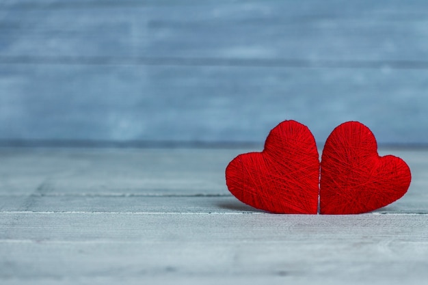 Background with wooden heart, Valentines day