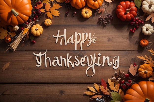 Photo background with the words happy thanksgiving