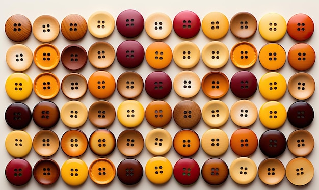 Background of wooden buttons of different sizes