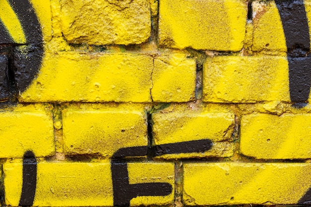 Background of yellow brick wall 