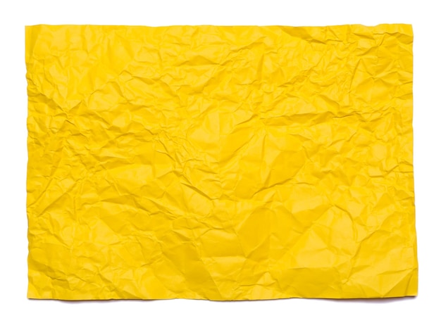 Background of yellow crumpled sheet of paper