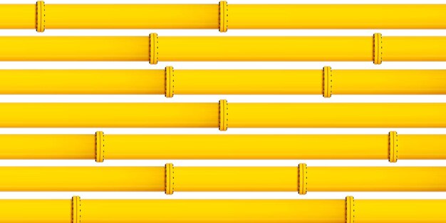 Background of yellow pipes on a white background