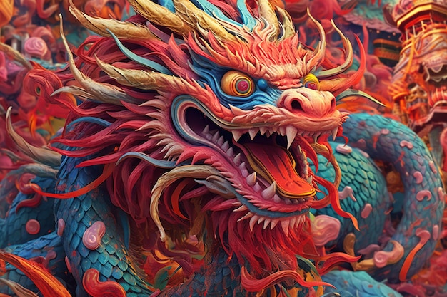 The Background of the Zodiac Dragon and Chinese Red