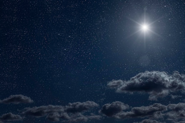 Backgrounds night sky with stars moon and clouds for
christmas