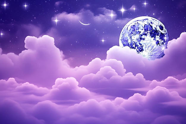 Photo backgrounds night sky with stars moon and clouds wood floor elements of this image furnished