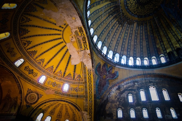 Photo backgrounds and textures hagia sophia interior details of ceiling intentional artistic vignette