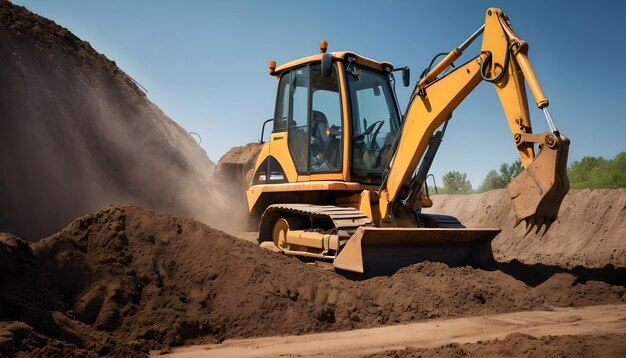 a backhoe excavating a trench for installing utility lines with precision and accuracy