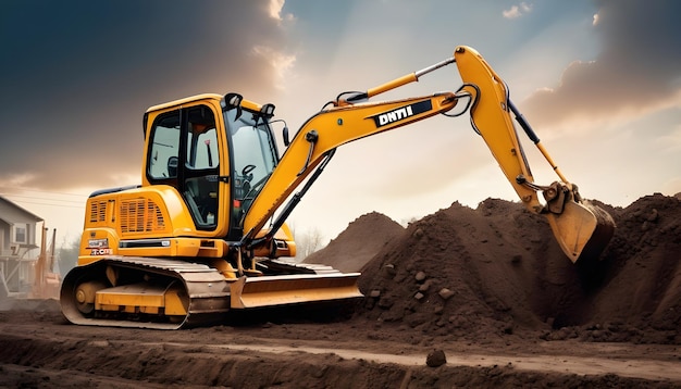 a backhoe excavating a trench for installing utility lines with precision and accuracy