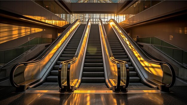 Backlit escalator Generative AI