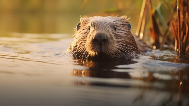 Backlit Photography Capturing The Majestic Beaver In Soft Light