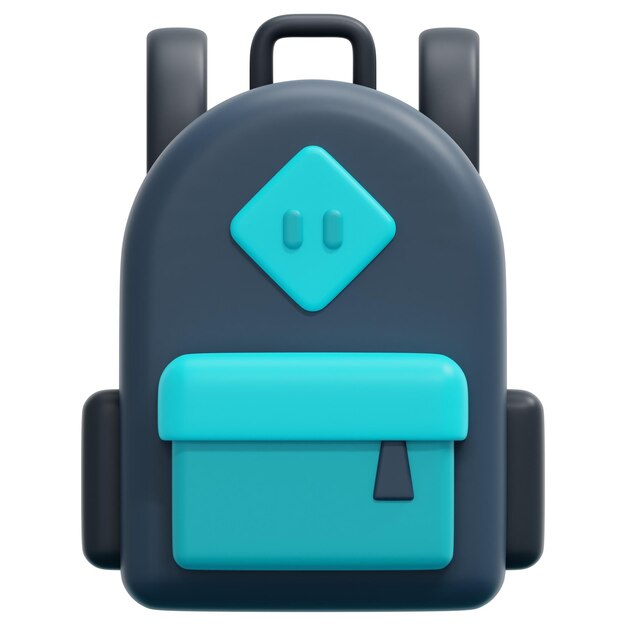backpack 3d render icon illustration