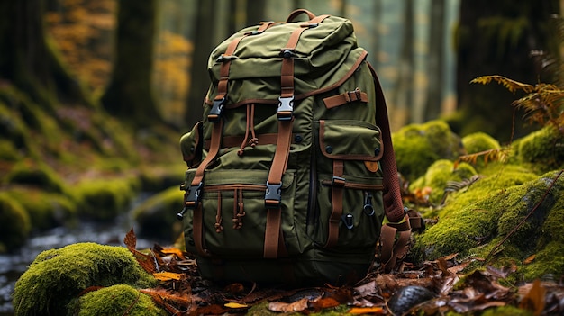 Backpack in the forest