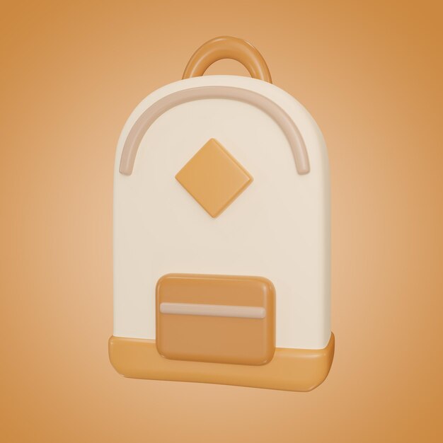 Backpack isolate icon 3D illustration