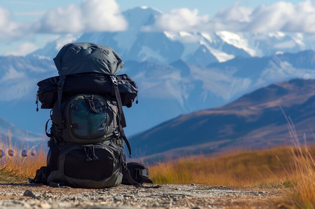 写真 バックパナロマを背景にした山の地面のバックパラノマ