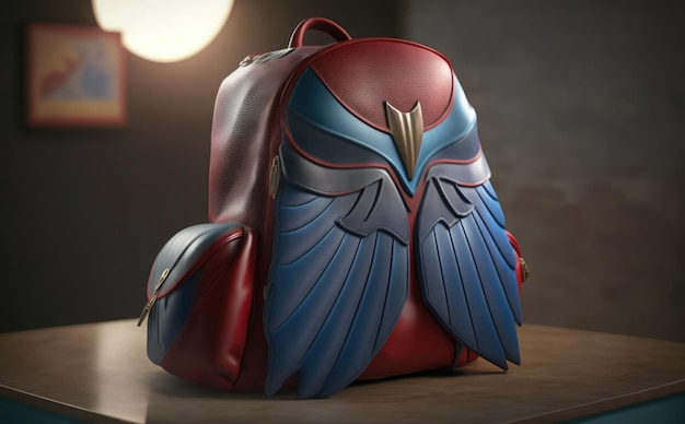 Photo a backpack with a bird on it that says marvel's falcon on it