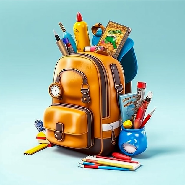 a backpack with a pencil and pencils on it