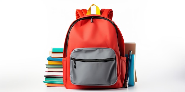 Backpack with school supplies preparation for school