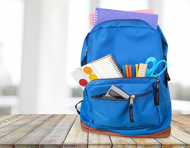 Backpack with school supplies