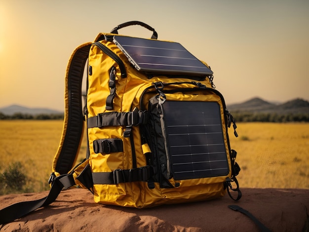 A backpack with solar panels to charge devices