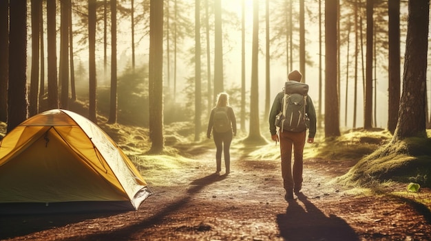 Backpacker Camping Wandelen Reis Reizen Trek Concept