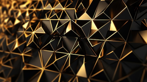 backround 3D render geometric polygonal gold color for desktop and wallpaper