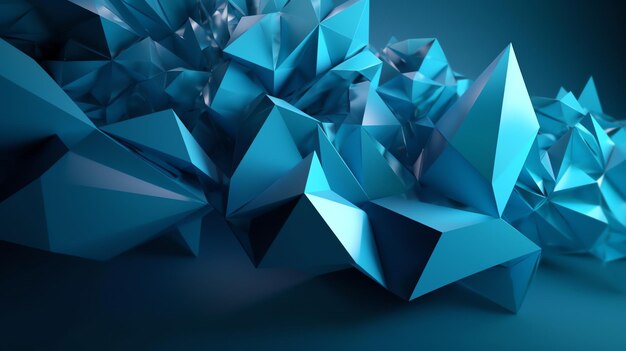 backround 3D render geometrische veelhoekige blauwe kleur voor desktop en wallpaper