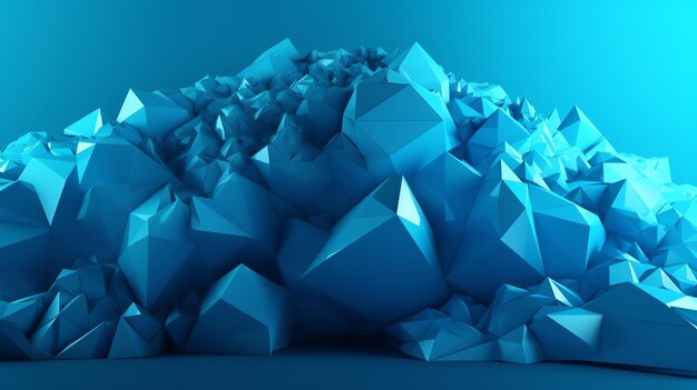 backround 3D render geometrische veelhoekige blauwe kleur voor desktop en wallpaper