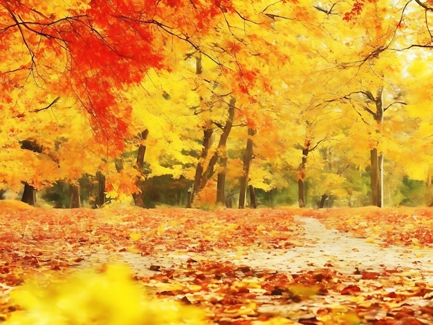 Backround with autumn leaves generator ai