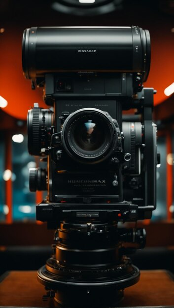 Photo backstage of video production professional video cameras