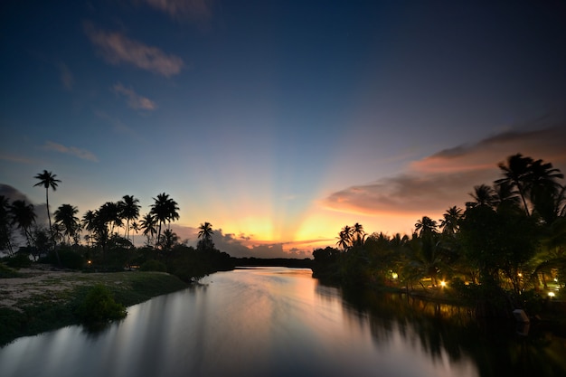 Backwaters red sunset