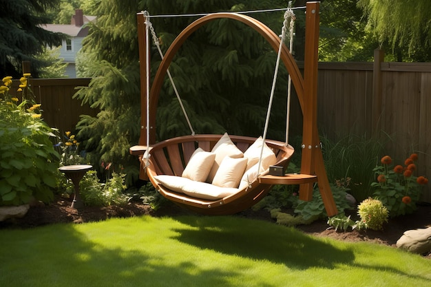 Backyard lawn swing Generate Ai