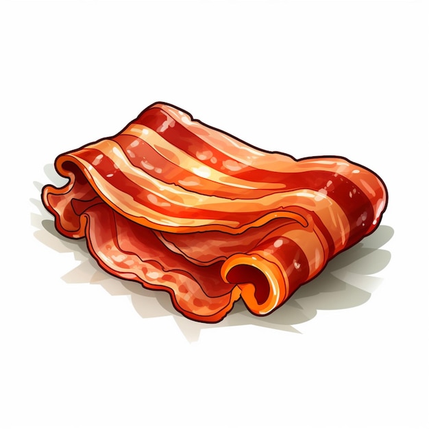 Photo bacon 2d vector illustration cartoon in white background h