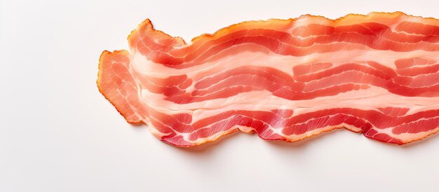 Bacon gekookt op een geïsoleerde pastel achtergrond kopieer ruimte