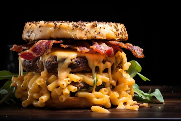 Premium Photo | Bacon Mac and Cheese Burger