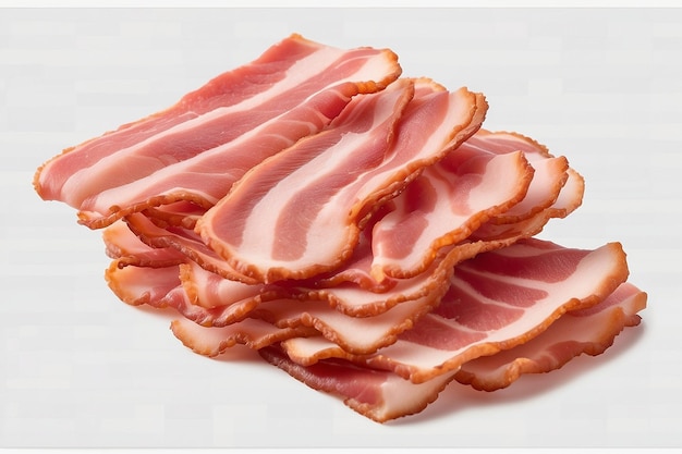 Bacon slices isolated on transparent png