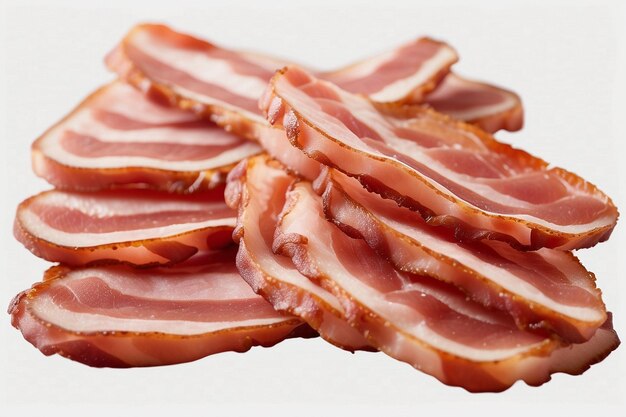 Bacon slices isolated on transparent png