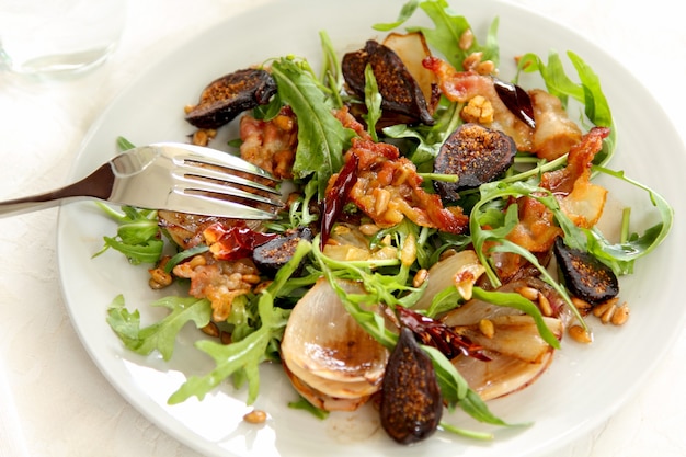 Bacon with Rocket and Dried Fig Salad