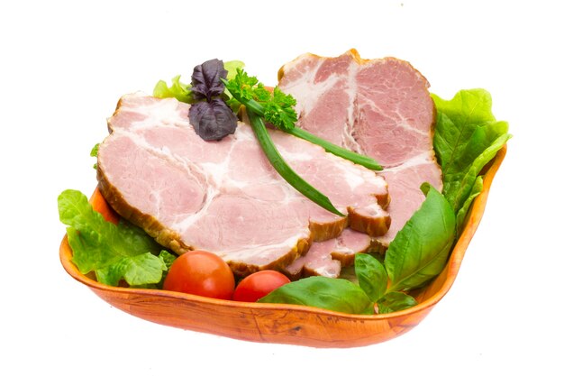 Бекон с овощами.