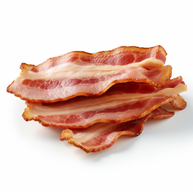 Bacon with white background high quality ultra hd