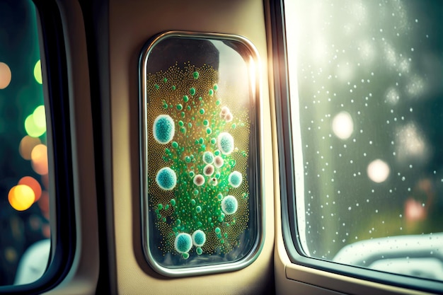 Bacteria on drivers handbus cabin generative ai
