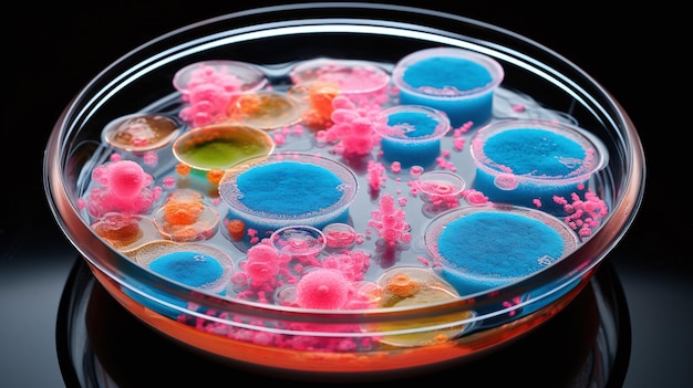 사진 페트리 접시 에 있는 박테리아